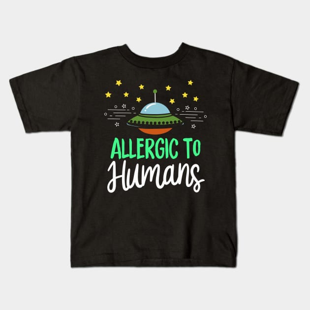 Allergic To Humans Kids T-Shirt by maxdax